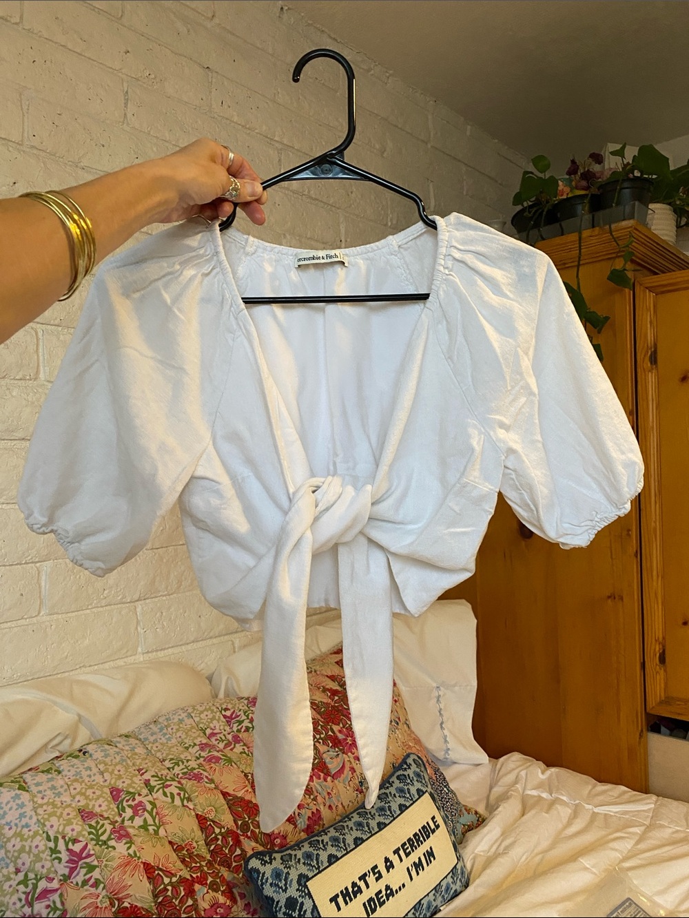 🌼 Abercrombie & Fitch Front Tie Blouse Top size Extra Small Excellent Condition